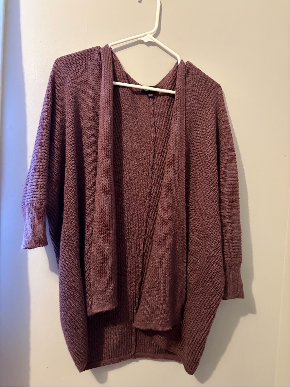 Eclipse Mauve Open-Front Knit Cardigan